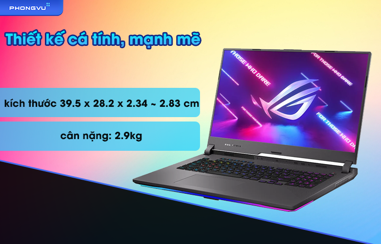 Laptop Asus ROG Strix G17 G713RW-LL157W | Thiết kế cá tính mạnh mẽ