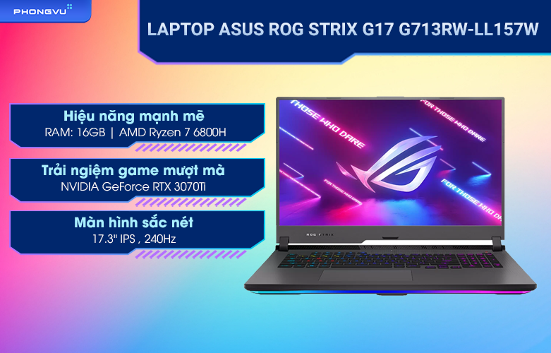 Laptop Asus ROG Strix G17 G713RW-LL157W | Giới thiệu