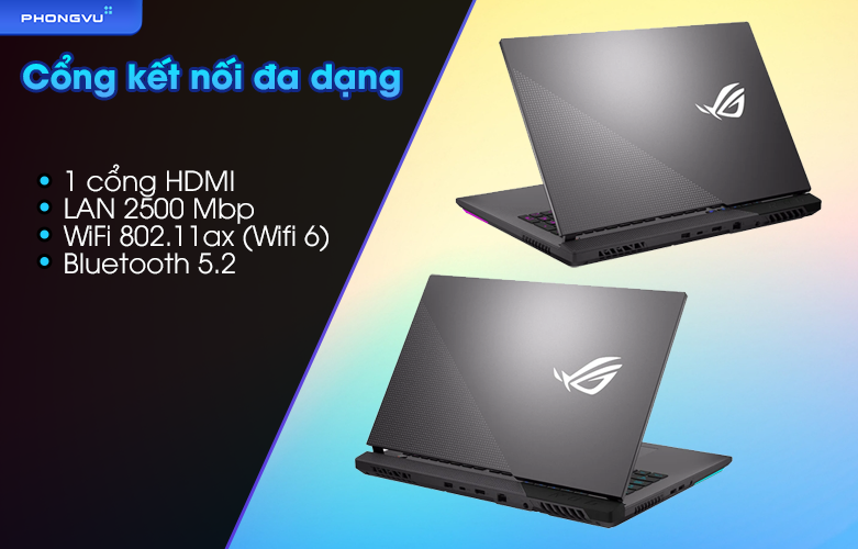 Laptop Asus ROG Strix G17 G713RW-LL157W | Cổng kết nối đa dạng