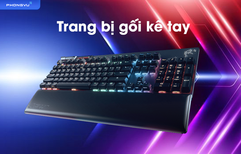 Bàn phím cơ Asus ROG Strix Flare II NX Red Switch | Trang bị gối kê tay