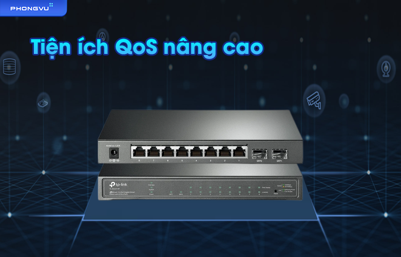 Switch Smart PoE+ TPLink 10P TL-SG2210P | Tiện ích QoS nâng cao