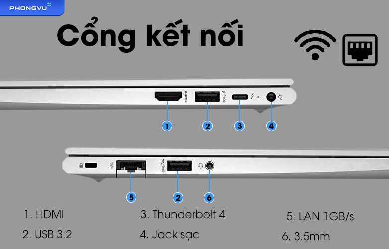 Laptop HP Elitebook 630 G9 6M146PA | Cổng kết nối