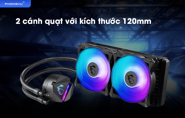 Tản nhiệt nước MSI MAG CORELIQUID 240R V2 - 306-7ZW1B41-813 | 2 cách quạt