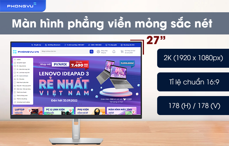 Màn hình LCD Dell 27 inch P2722HE | Màn hình