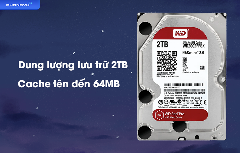 HDD WD Red Pro 7200RPM - WD2002FFSX | Dung lượng