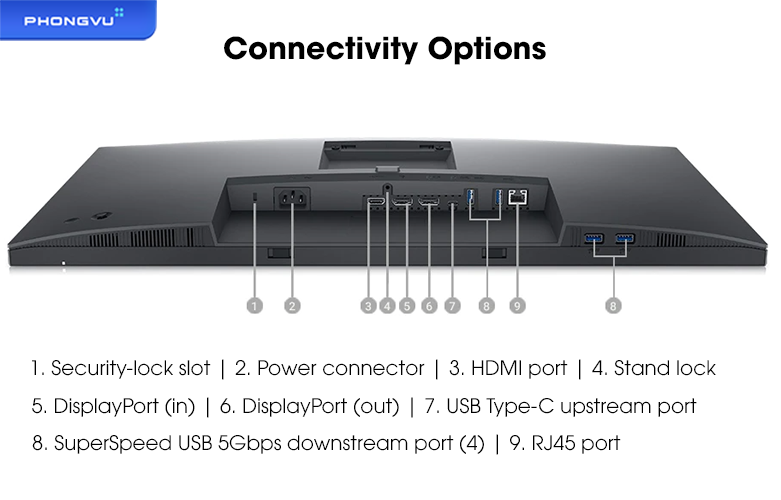 Màn hình LCD Dell 27 inch P2722HE | Tùy chọn kết nối