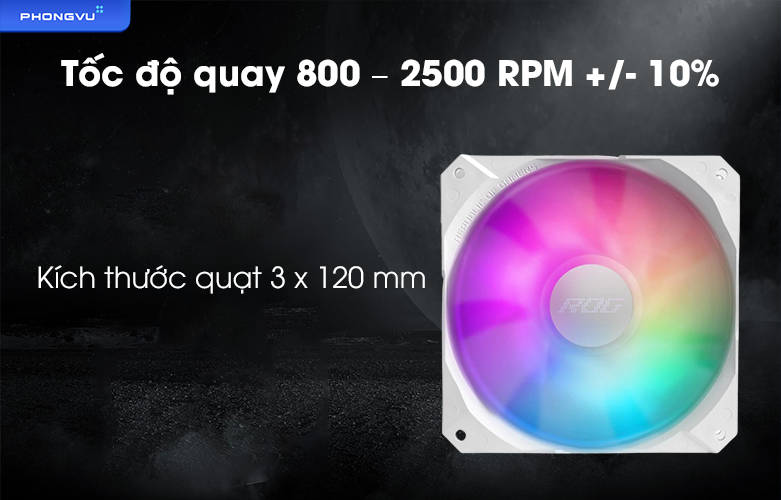 Tản nhiệt nước AIO ASUS ROG STRIX LC II 360 ARGB | Tốc độ quay