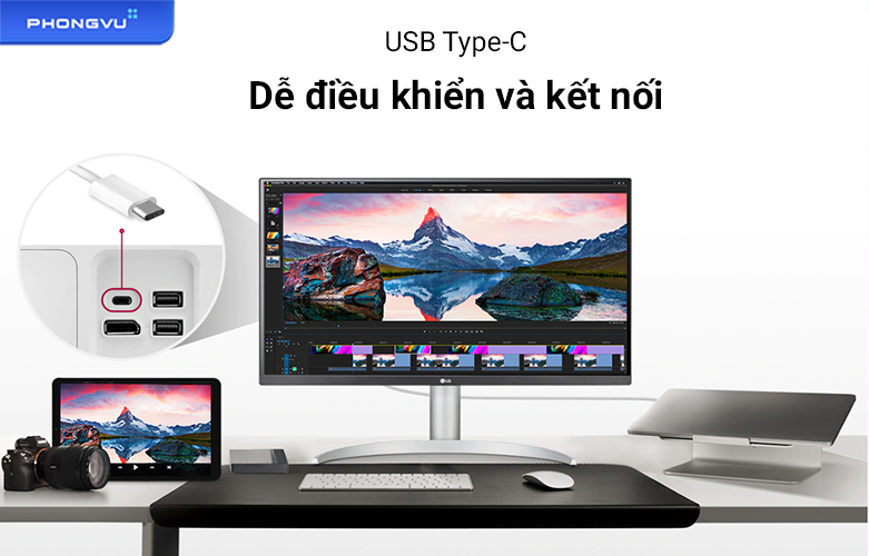 Màn hình LCD LG 27 inch 27UP850N-W.ATV | Kế nối