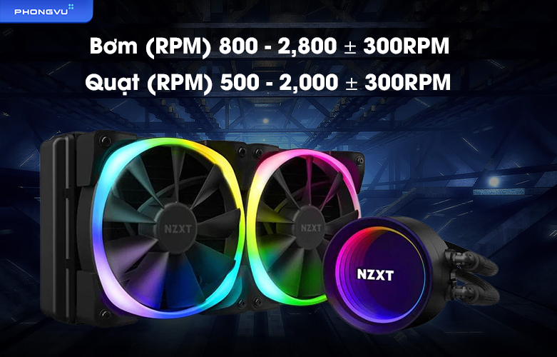 Bộ tản nhiệt nước NZXT Kraken X53 RGB - 240mm | Bơm, quạt