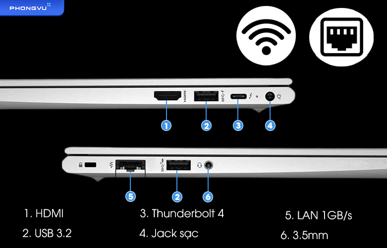 Laptop HP Elitebook 630 G9 6M145PA | Cổng kết nối