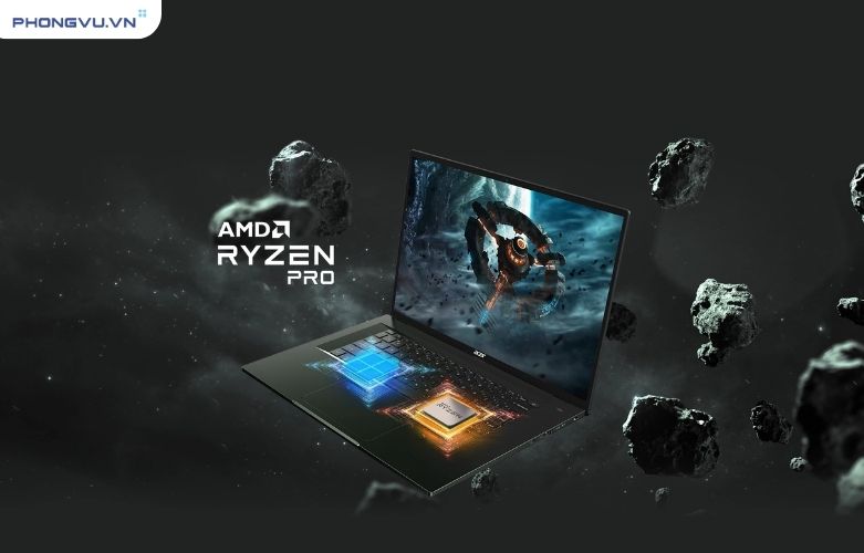 Acer Swift Edge SFA16 Hiệu năng mạnh mẽ từ cpu AMD Ryzen 7 PRO 6850U