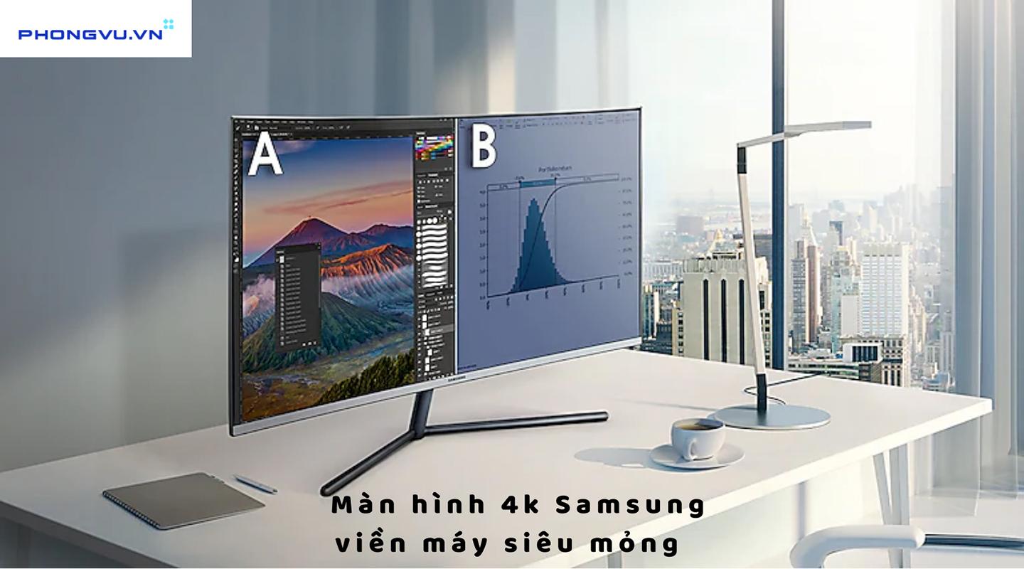  Màn hình Samsung 4k đề cao vẻ đẹp tinh tế nên viền máy siêu mỏng