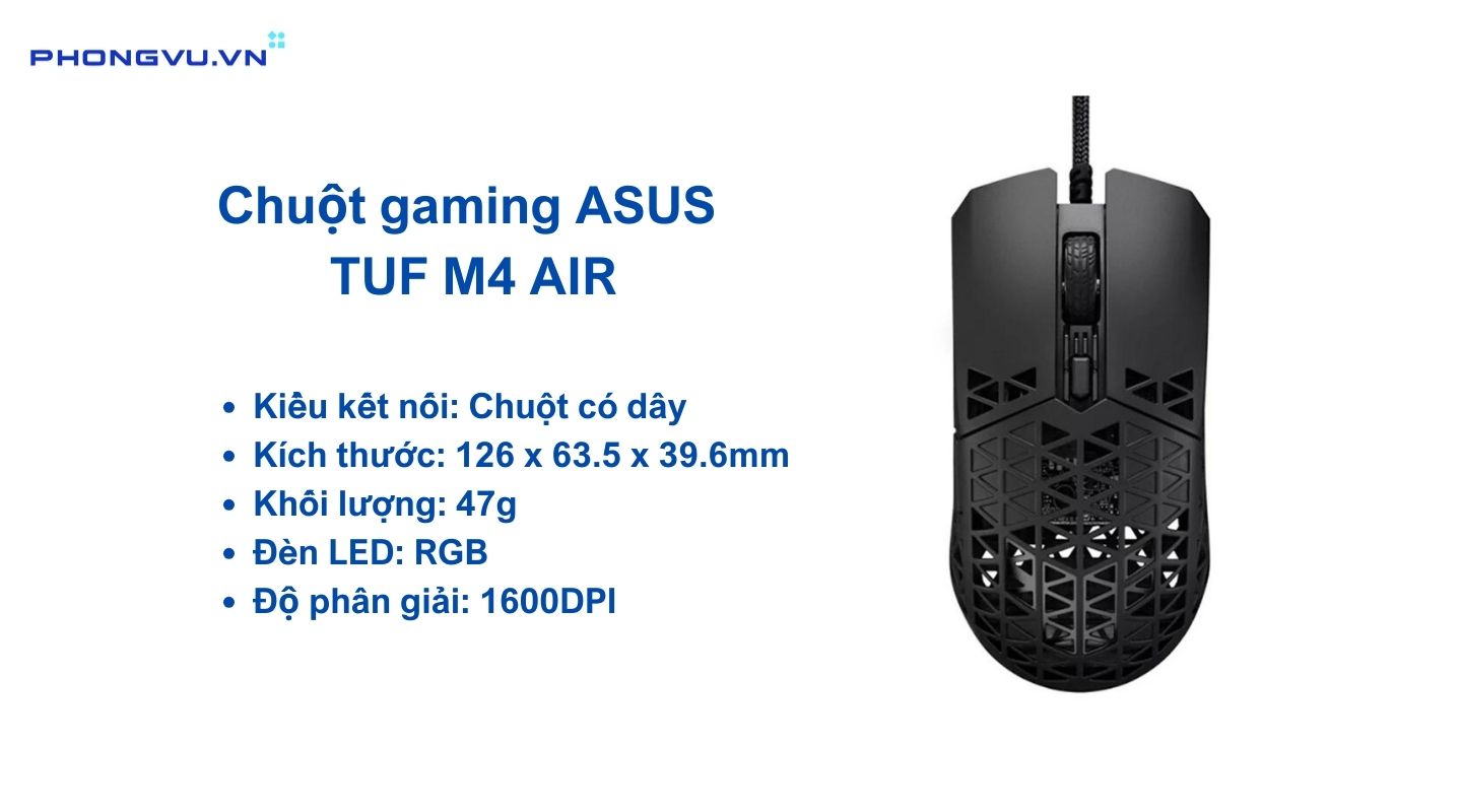 Chuột gaming ASUS TUF M4 AIR