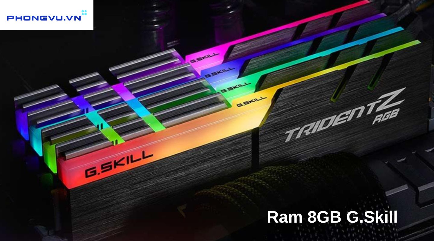 Ram 8GB G.Skill trang bị hệ thống đèn LED đầy màu sắc