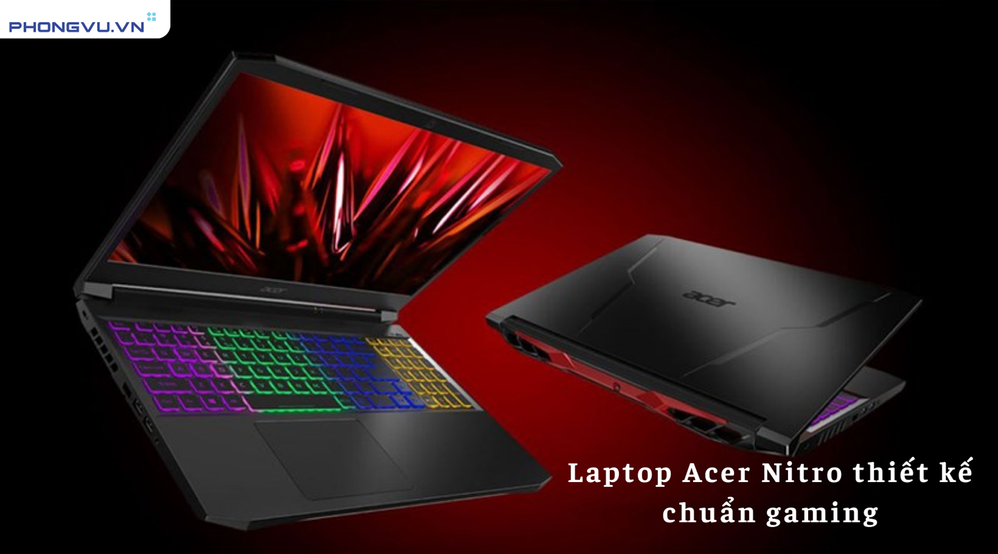 Laptop Acer nitro với thiết kế chuẩn gaming