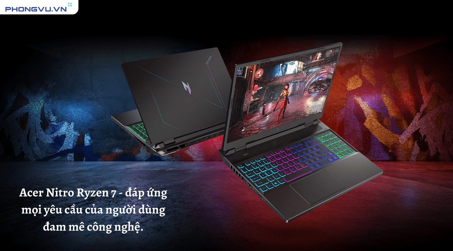 Laptop Acer Nitro Ryzen 7 thiết kế đậm chất gaming