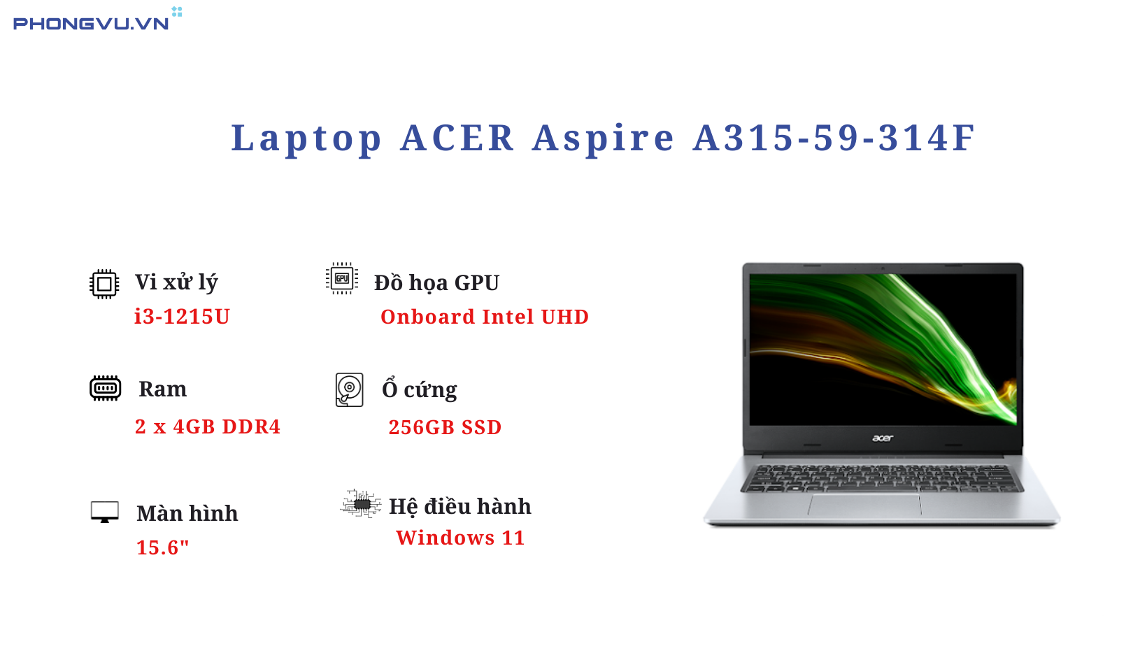 Laptop ACER Core i3 A314-23M-R4TX (NX.KEXSV.001) 