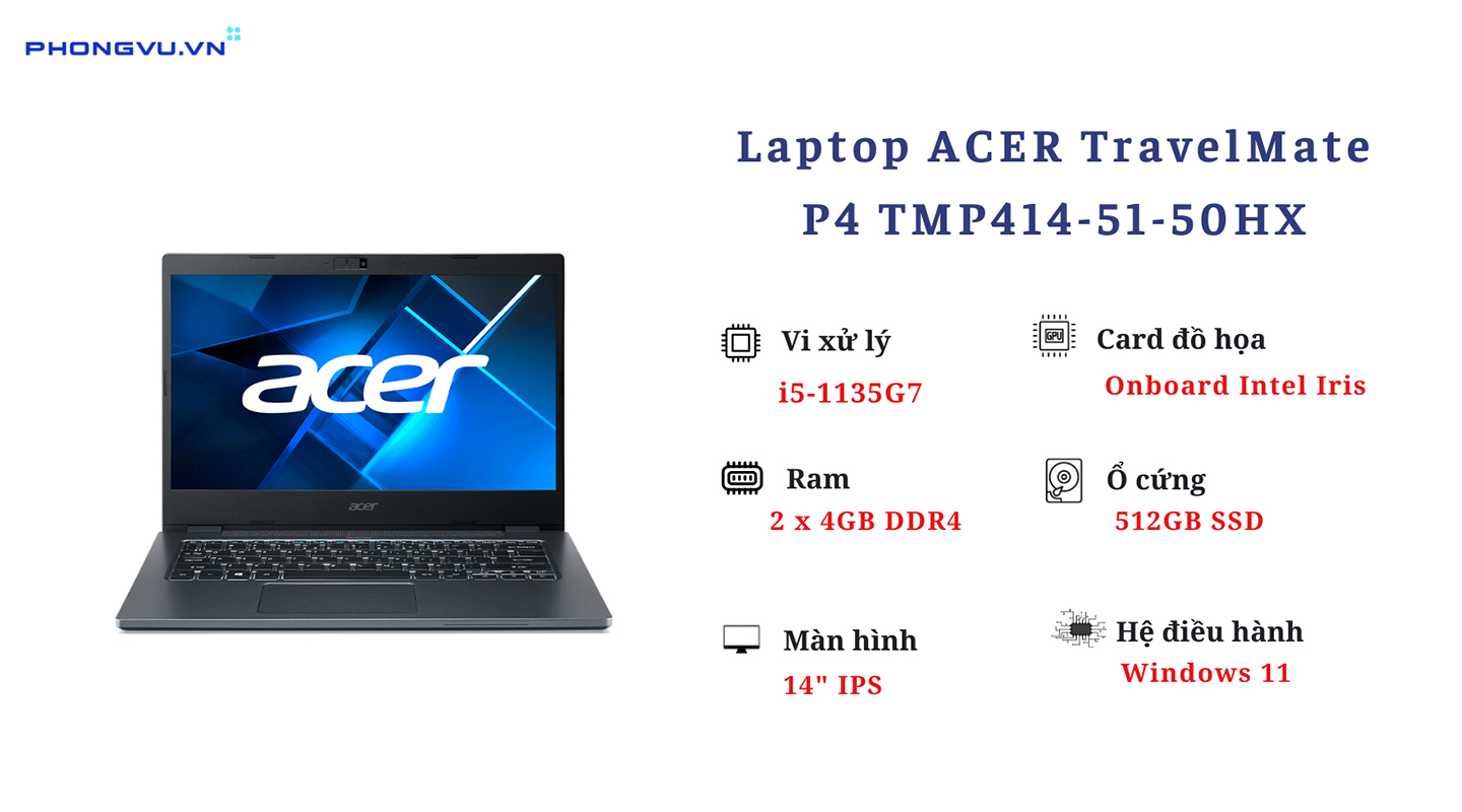 Laptop ACER TravelMate P4 TMP414-51-50HX