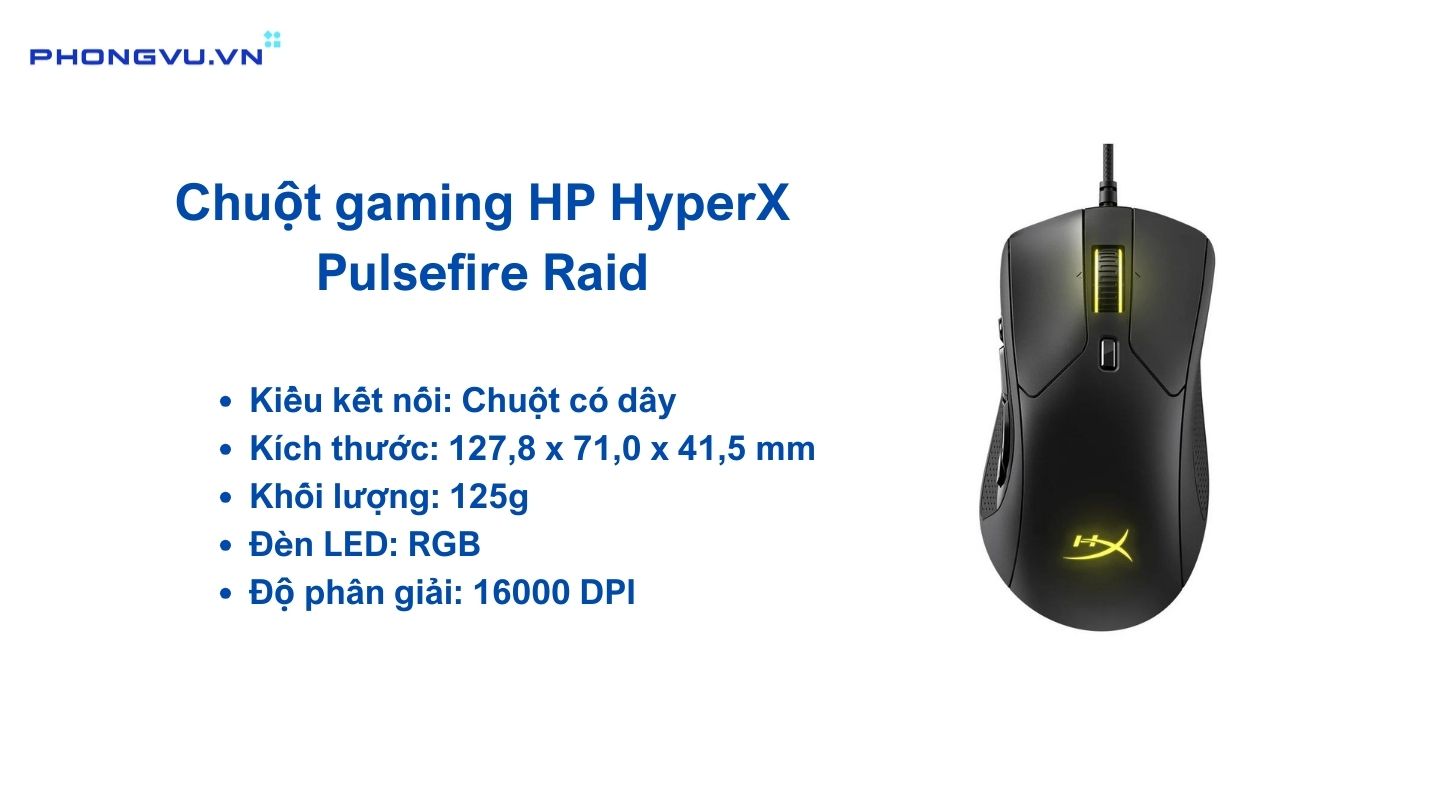 Chuột gaming HP HyperX Pulsefire Raid