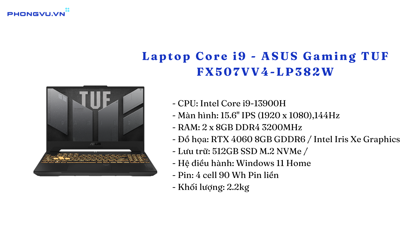 ASUS Gaming TUF FX507VV4-LP382W cân được nhiều tựa game bom tấn