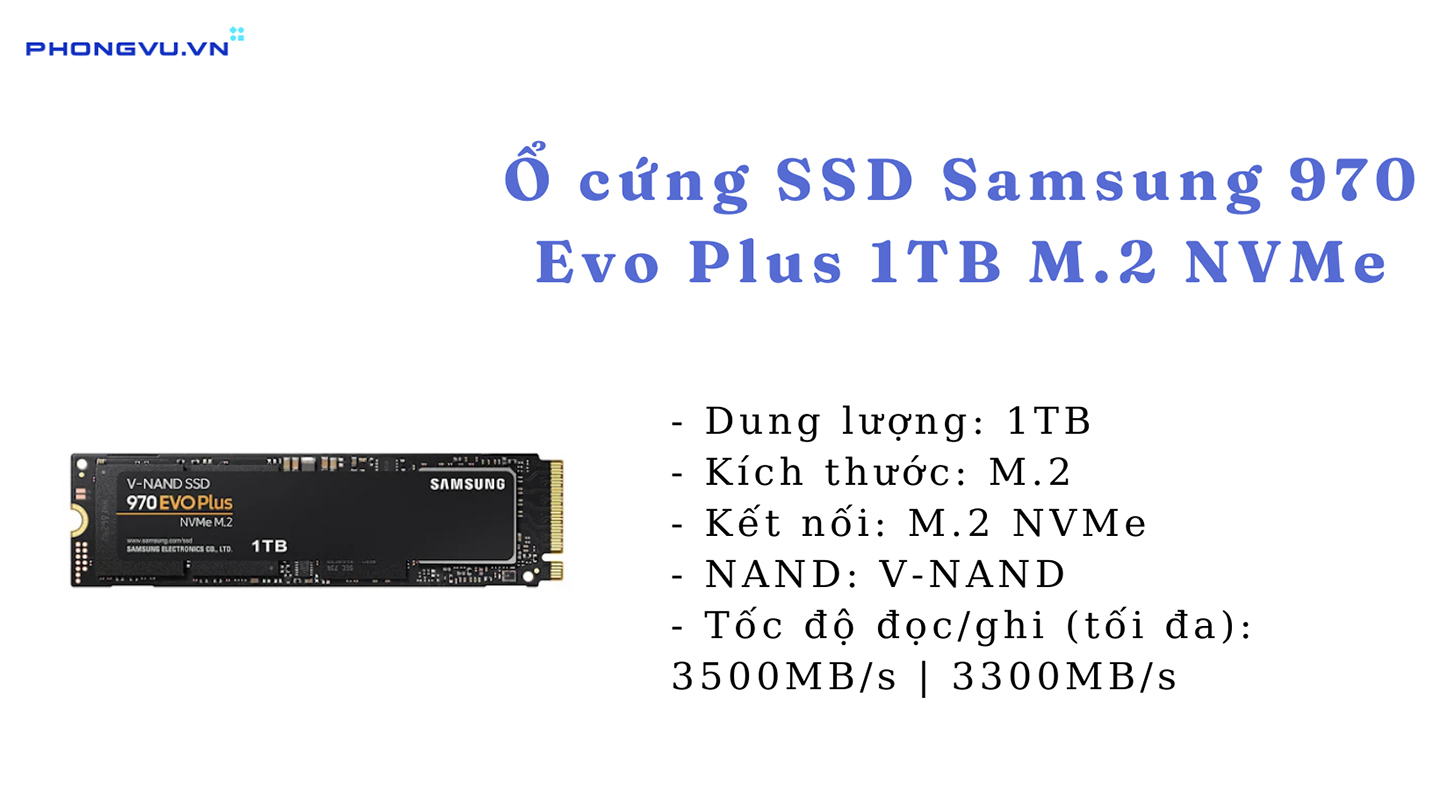 Ổ cứng SSD Samsung 970 Evo Plus 1TB M.2 NVMe