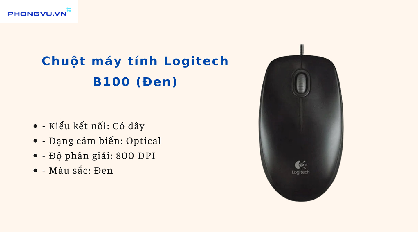 Chuột máy tính Logitech B100