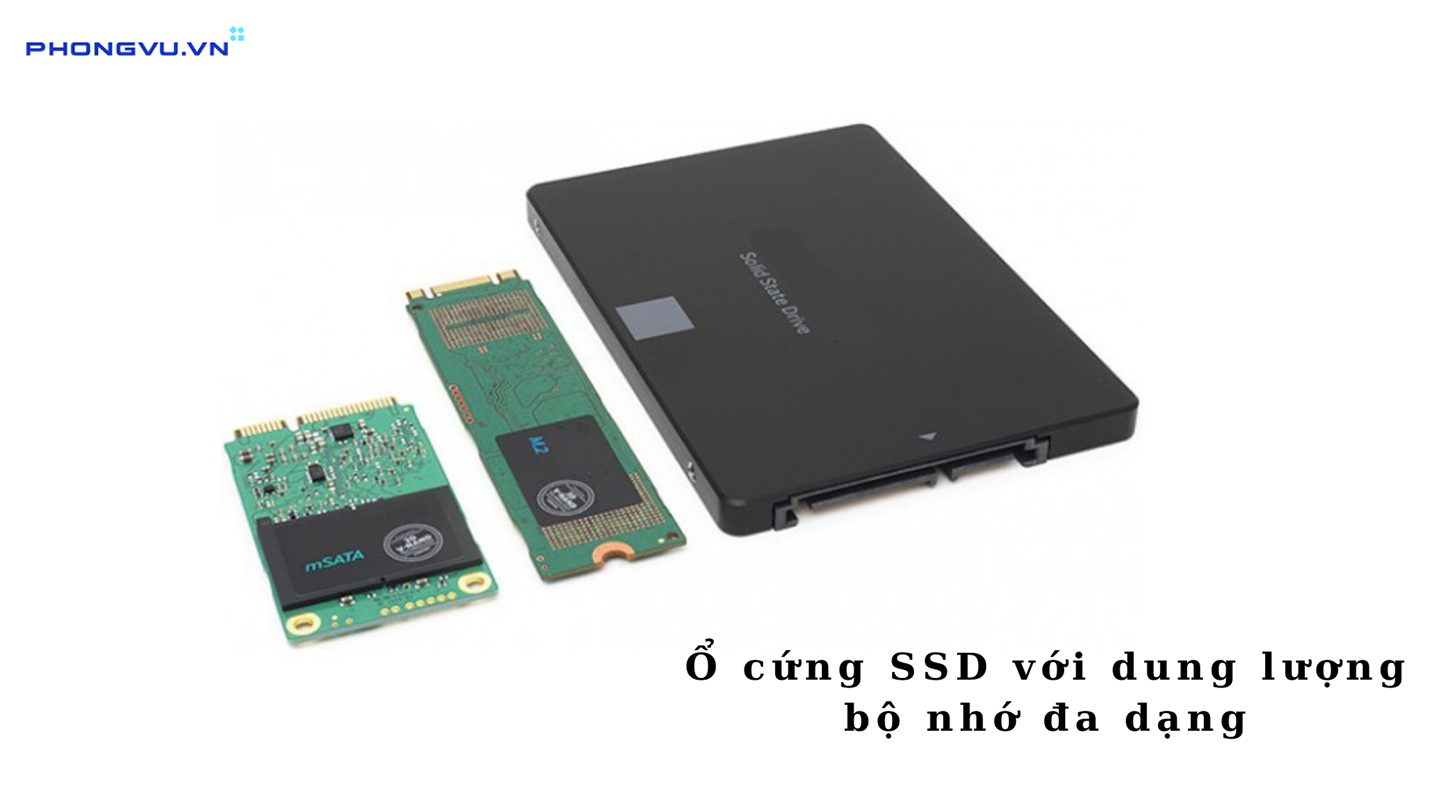 SSD với nhiều dung lượng khác nhau