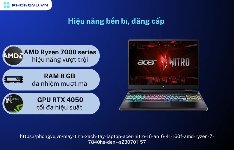 Acer Nitro 16 AN16-41-R60F hiệu năng cực đỉnh