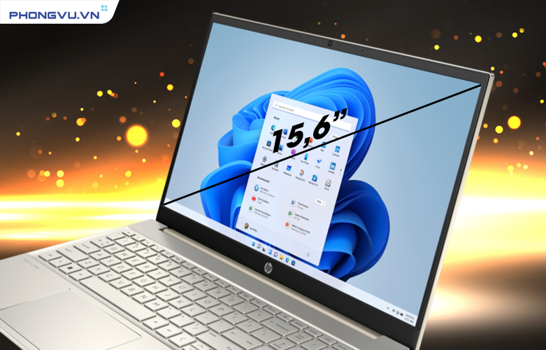 Hỗ trợ màn hình 15.6 inch Full HD sắc nét, sử dụng hệ điều hành mới windows 11