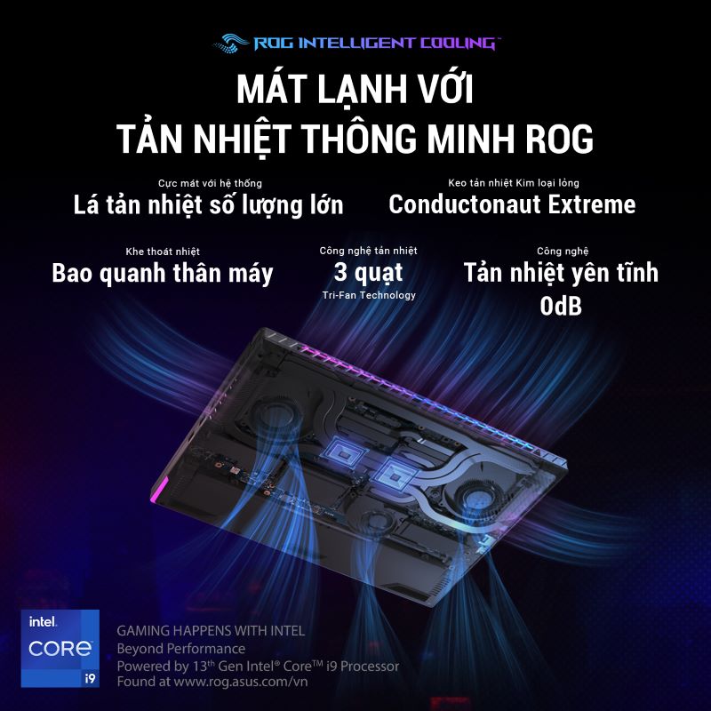 Asus ROG Strix Scar 18 sở hữu tản nhiệt ROG Intelligent Cooling thế hệ mới