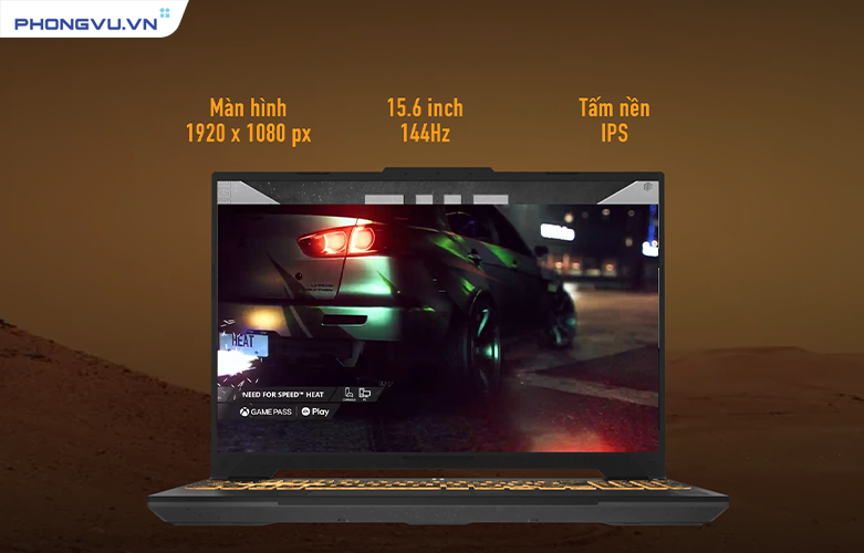 Màn hình 15.6 inch Full HD IPS 144Hz, thời lượng pin sử dụng dài của TUF Dash F15