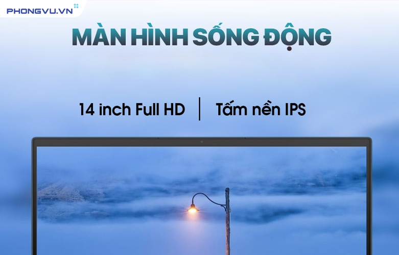 Màn hình 14 inch sắc nét, bàn phím siêu chuẩn