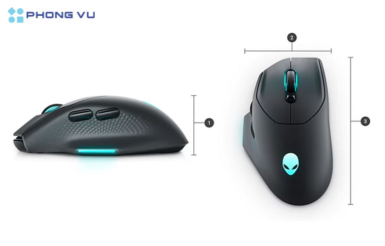 Chuột gaming không dây Dell Alienware AW620M sở hữu công tắc quang học mới có tuổi thọ khoảng 70 triệu lần nhấp