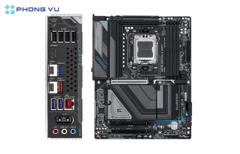 Bo mạch chủ còn có các cổng HDMI 2.1 và nhiều cổng USB 3.2 Gen 1, đảm bảo khả năng kết nối phong phú với các thiết bị ngoại vi như màn hình, bàn phím, chuột hay tai nghe