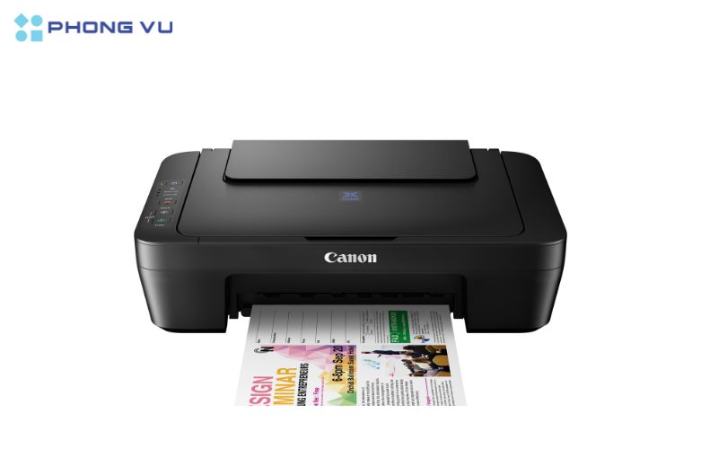 Máy in phun màu đa năng Canon E410 giúp người dùng rút ngắn thời gian cho các bản in giấy