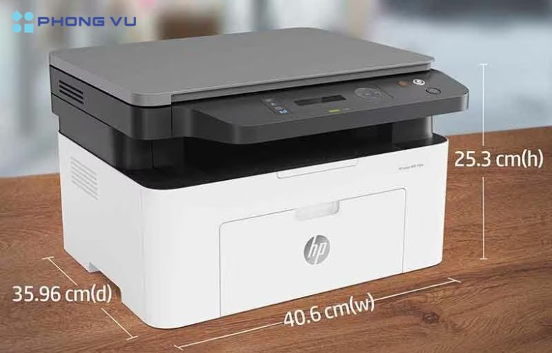 Thiết kế máy in HP Laser MFP 136w (4ZB86A) tinh tế và hiện đại của máy in không chỉ mang lại tính thẩm mỹ mà còn giúp người dùng dễ dàng tiếp cận và sử dụng