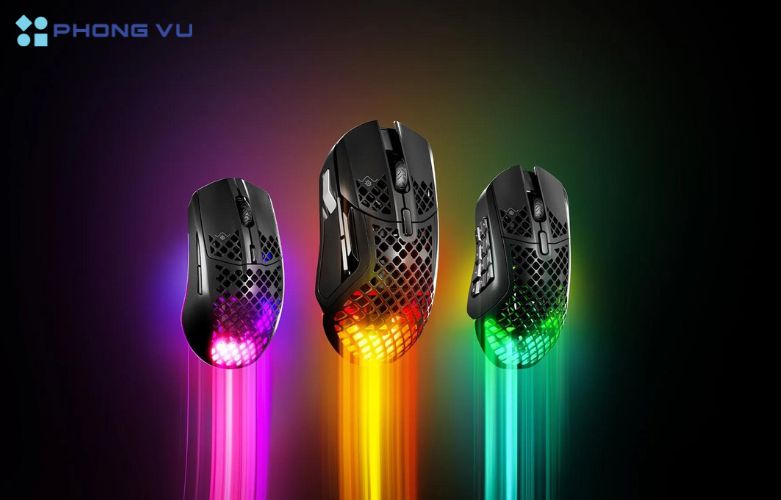 Với hệ thống ánh sáng Brilliant PrismSync, chuột gaming có dây Aerox 5 SteelSeries không chỉ mang lại hiệu suất vượt trội mà còn tạo ra một không gian chơi game đầy màu sắc và cá nhân hóa