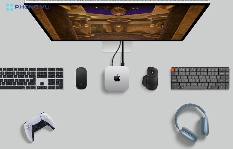 Các cổng kết nối hiện đại trên Mac Mini M4 Pro, hỗ trợ đa dạng thiết bị ngoại vi.