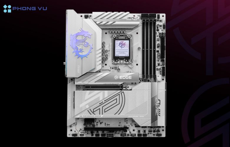 Mainboard Z890 MSI hỗ trợ tối đa 4 khe cắm RAM DDR5 với dung lượng lên đến 256GB