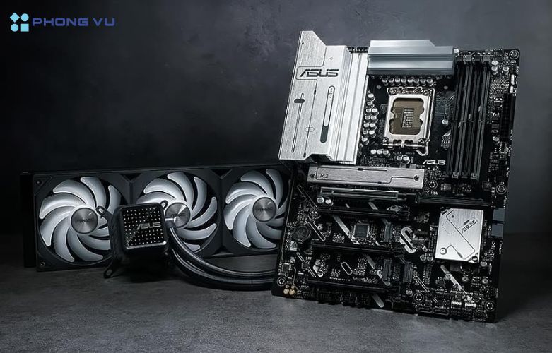 MSI MPG Z890 EDGE TI WIFI mang màu sắc xám kim loại với các đường nét góc cạnh mạnh mẽ
