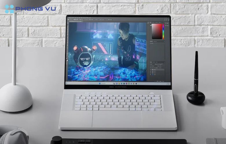 card đồ họa cho hiệu năng xử lý hình ảnh đỉnh cao cùng hệ thống tản nhiệt thông minh giúp Laptop Asus Gaming ROG Zephyrus G16 ổn định hiệu suất, cải thiện chất lượng công việc của người dùng