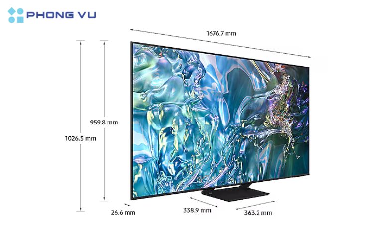Sự tối giản và tinh tế trong từng chi tiết của Smart Tivi Samsung này không chỉ làm nổi bật vẻ đẹp sang trọng mà còn tôn lên giá trị thẩm mỹ cho căn nhà bạn.