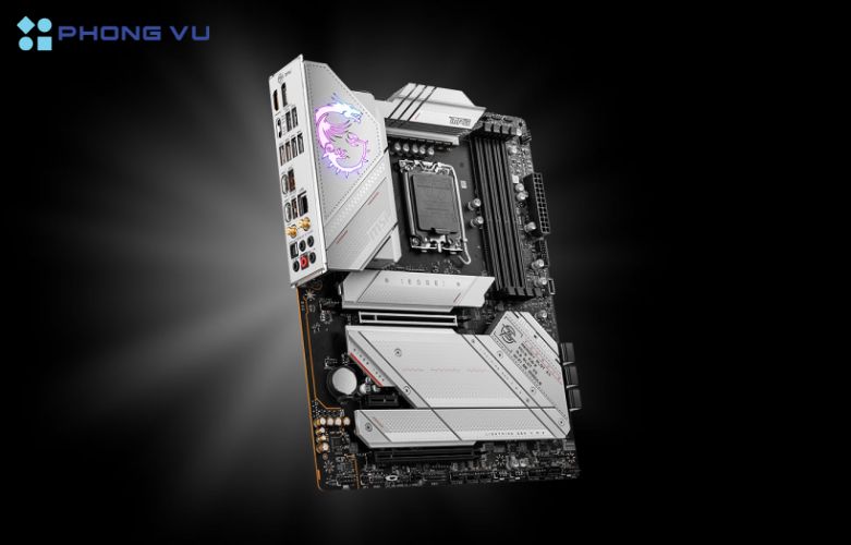 Mainboard MSI MPG Z790 Edge Wifi DDR4 sử dụng tông màu trắng bạc để thể hiện cá tính và bản sắc riêng của mỗi cá nhân