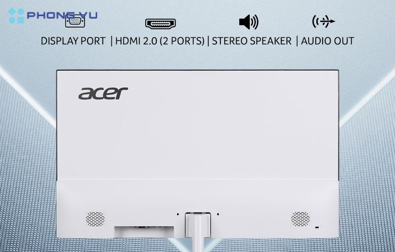 Màn hình ACER SA272U E WHITE 27 inch được trang bị nhiều cổng kết nối, xuất hình, mang lại nhiều sự tiện lợi cho người dùng