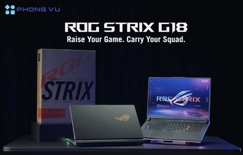 Lối thiết kế gaming của máy tính xách tay ASUS ROG Strix G18 G814JU-N6143W mang lại trải nghiệm cao cho các game thủ