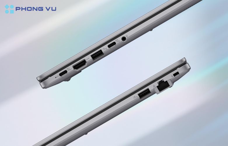 Sự kết hợp giữa các cổng I/O phong phú và khả năng kết nối không dây mạnh mẽ giúp máy tính xách tay ASUS ExpertBook P1 P1503CVA-I7SE16-63WS trở thành công cụ đắc lực cho mọi nhu cầu làm việc và giải trí hiện đại