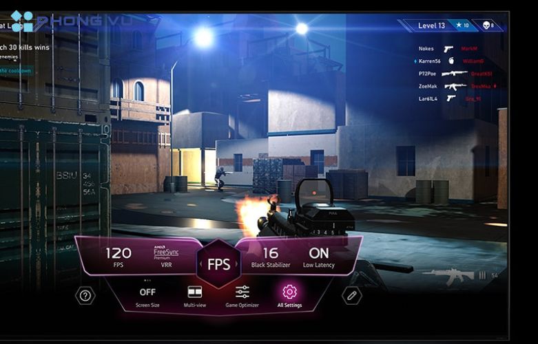 Tivi còn có khả năng hiển thị nội dung 4K ở 120fps và hỗ trợ FreeSync, HGIG Mode, Game Optimizer đảm bảo trải nghiệm chơi game mượt mà, không giật lag, hoàn hảo cho các game thủ đam mê đồ họa đẹp mắt