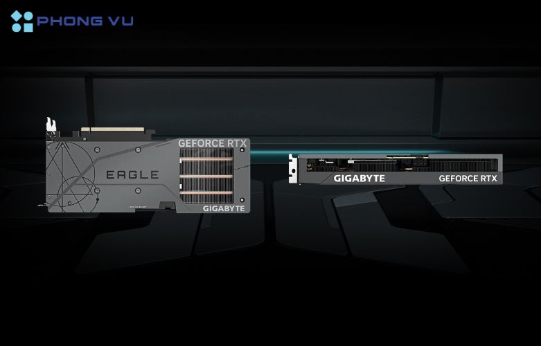 Thiết kế Card màn hình GIGABYTE RTX 4060 Ti EAGLE OC 8G không chỉ an toàn khi lắp đặt mà còn giảm nguy cơ làm hỏng các thành phần xung quanh