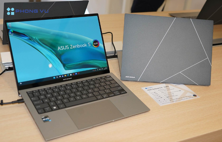 Hình ảnh thực tế laptop Asus Zenbook UX5304VA-NQ125W mặt trước và sau