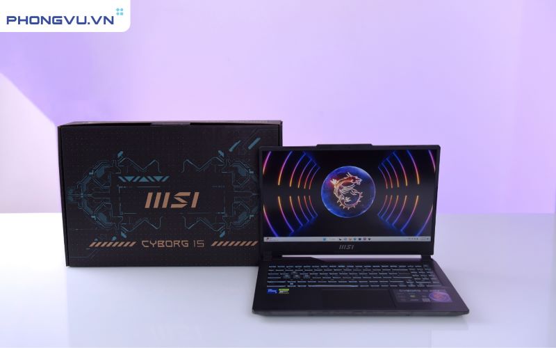 Hình ảnh thực tế Laptop MSI Gaming Cyborg 15 A12VE-240VN mặt trước